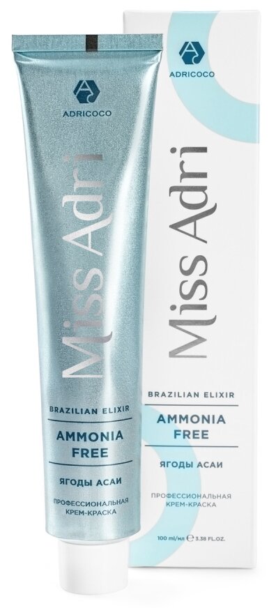 ADRICOCO Miss Adri Brazilian Elixir Ammonia free крем-краска для волос, 4.12 коричневый пепельный перламутровый