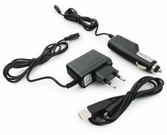 Набор зарядных устройств MP3A-CAR-KIT1, разъем microUSB, черный