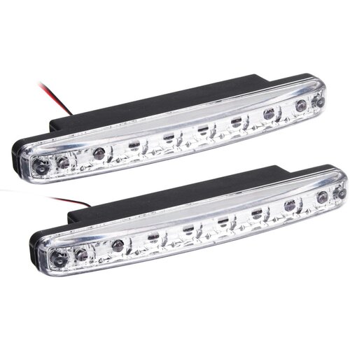 NEW GALAXY Дневные ходовые огни, LED 8шт, пласт. корп, 158мм, 12V, белый, 2шт, 4 штуки