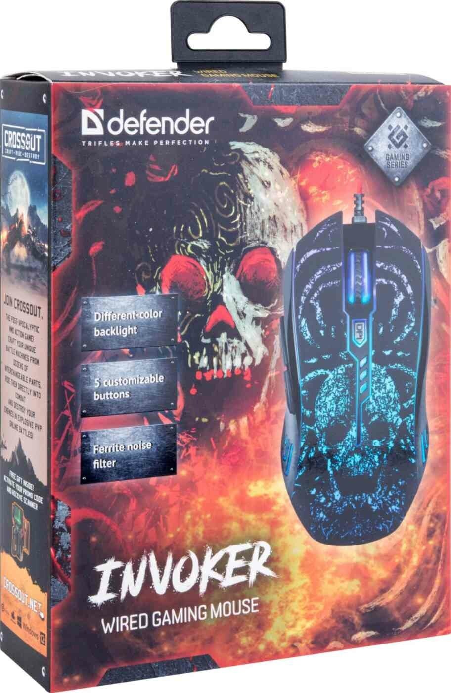 Мышь DEFENDER Invoker GM-947, игровая, оптическая, проводная, USB, черный [52947] - фото №11