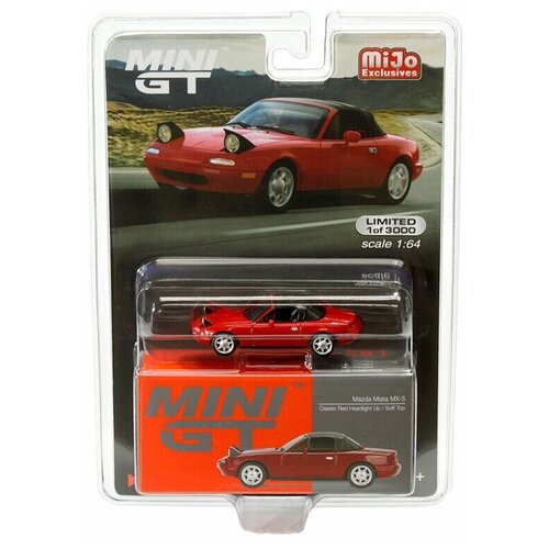 Модель коллекционная Mini GT 1:64 MAZDA MIATA MX-5 HEADLIGHTS UP CLASSIC RED