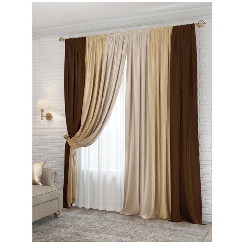 фото Комплект штор sola к313-2 кофе