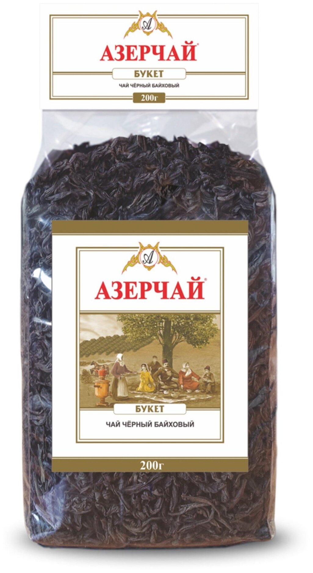 Чай листовой черный Азерчай Букет, 200 г, прозрачная упаковка - фотография № 3