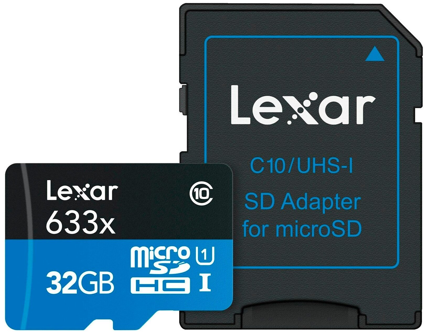 Карта памяти Lexar microSDHC Class 10 UHS Class 1 633x 32GB + SD adapter