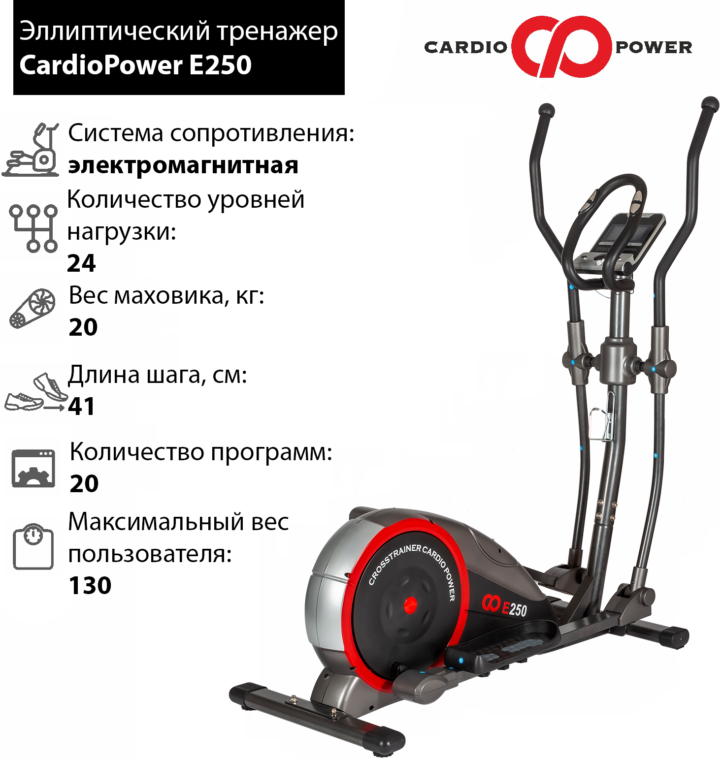 Эллиптический тренажер CardioPower E250