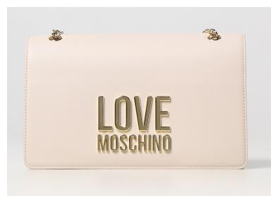 Сумка багет LOVE MOSCHINO, фактура гладкая, бежевый