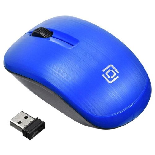 Мышь компьютерная Oklick 525MW синий опт (1000dpi) беспр USB (2but) компьютерная мышь oklick 545mw черный синий usb