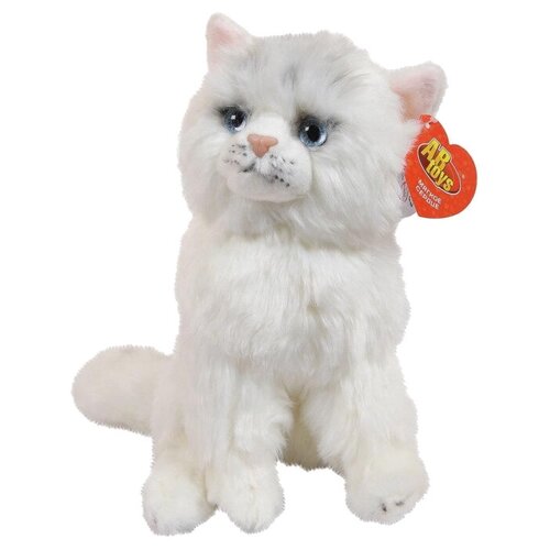 Мягкая игрушка ABtoys Домашние любимцы Кошечка белая, 11 см, разноцветный