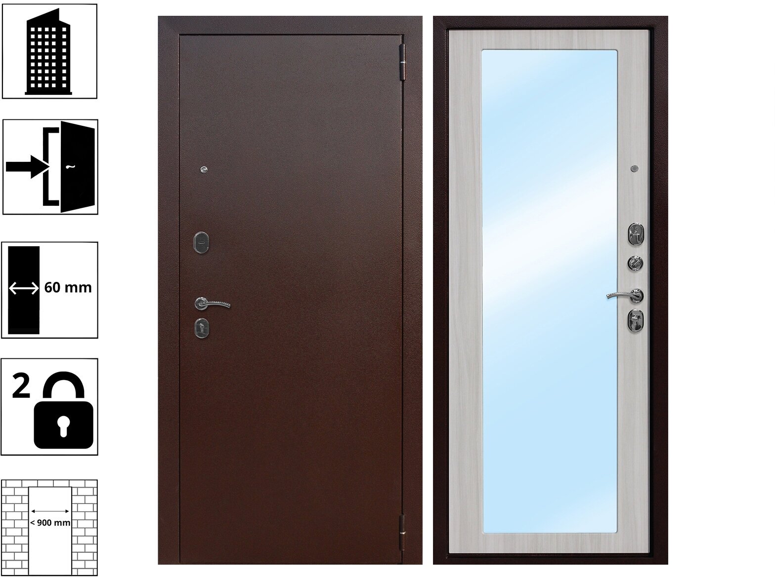 Дверь ЦЗ. MAXI 860R Белый ясень - фотография № 2