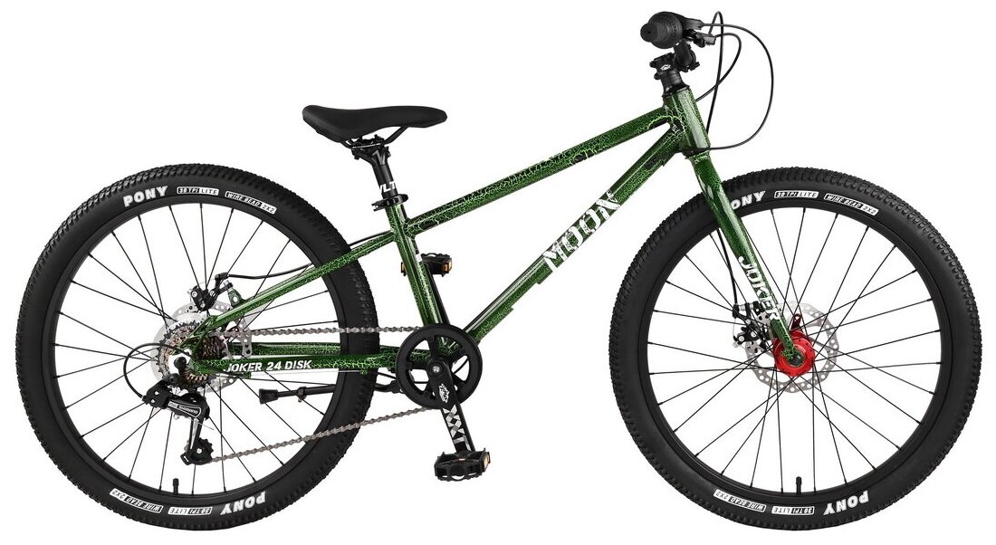 Детский двухколесный велосипед Moon Joker 24 disk 7 spd Green Crackle/Зеленый