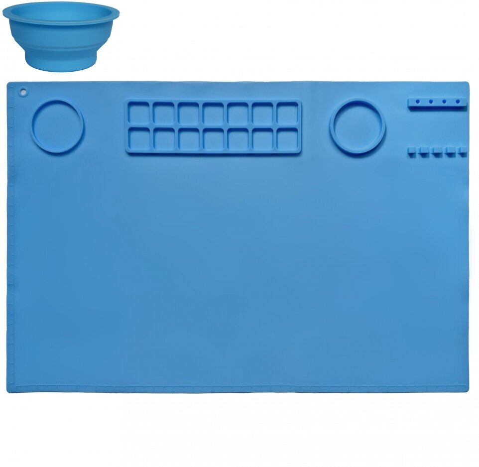 фото Силиконовый коврик для рисования со стаканчиком, 60х40см