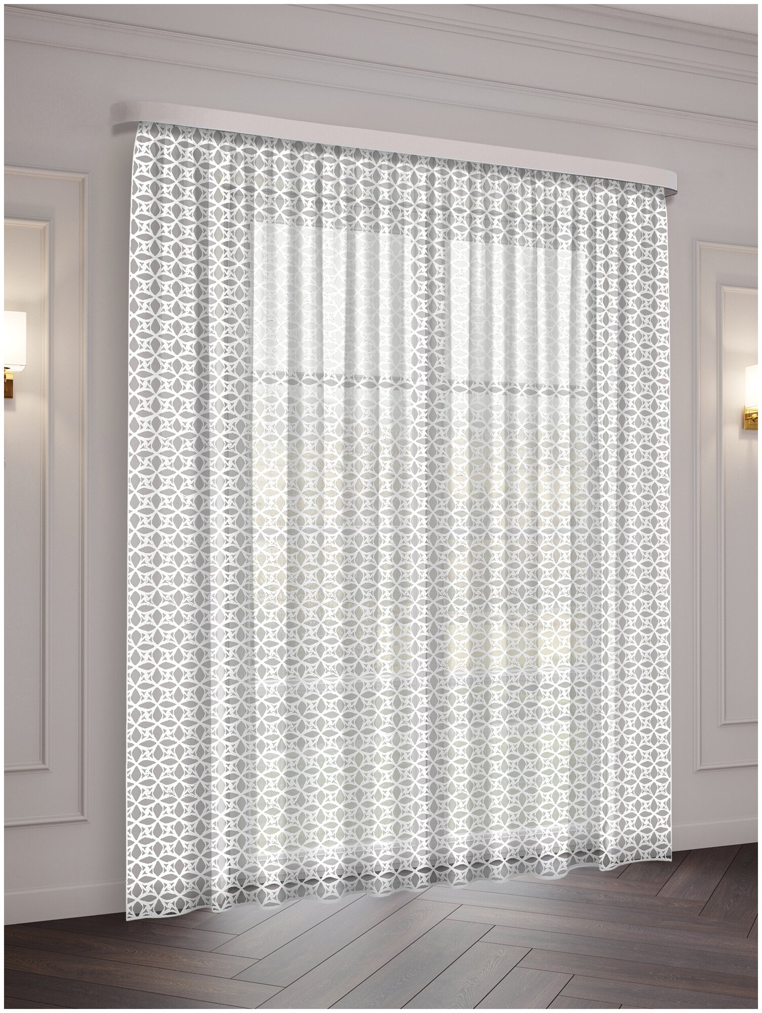 фото Тюль ТД Текстиль органза фентези мекси, ширина 300см, высоат 270см, цвет белый