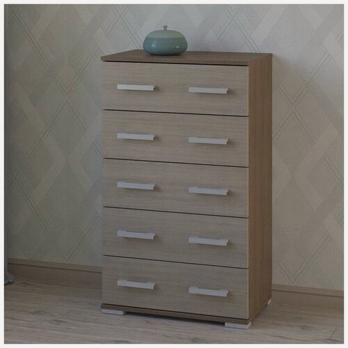 Изображение товара Узкий комод 5 ящиков 60х37.4х101.6 см. МагМебель 96 ясень тёмный, ясень светлый