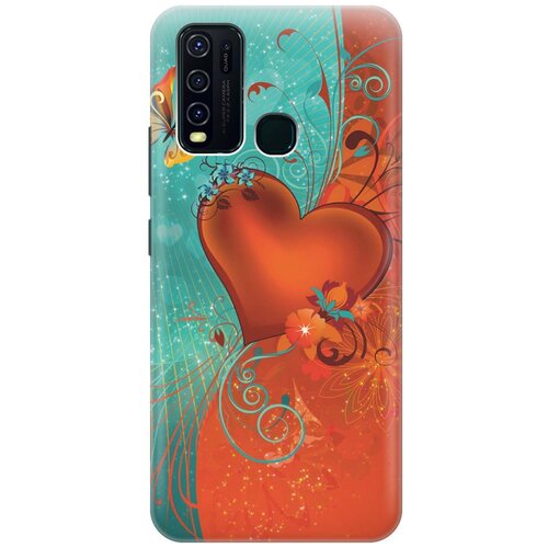 фото Ультратонкий силиконовый чехол-накладка для vivo y30 с принтом "сердце и бабочка" gosso