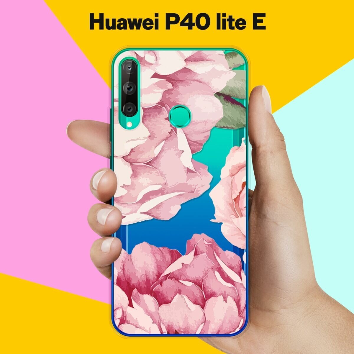 Силиконовый чехол Пионы на Huawei P40 Lite E