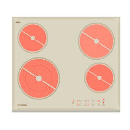 Варочная поверхность электрическая Hyundai HHE 6450 BE бежевый 2838300₽