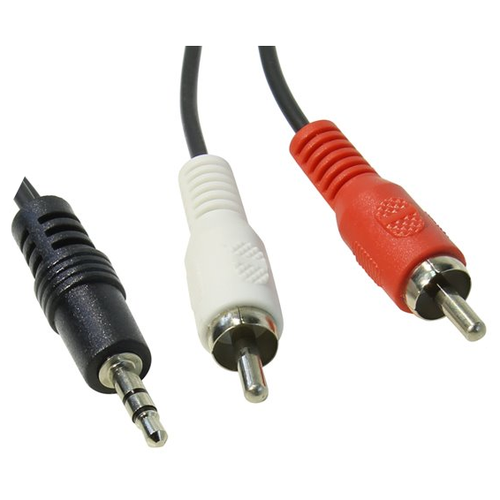 кабель соединительный telecom 3 5 jack m 2xrca m стерео аудио 1 5м Кабель Telecom 3.5 Jack - 2хRCA (TAV7183), 1.5 м, черный