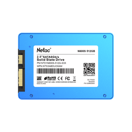 SSD 2.5 Netac 512Gb N600S Series Retail (SATA3, до 540/490 Мбит / с, 3D TLC, 7 мм) ssd накопитель netac nt01n930es 512g e2x