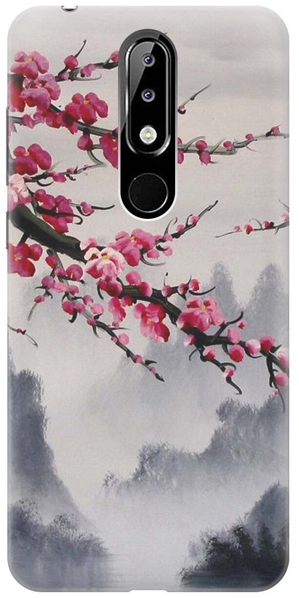 RE:PAЧехол - накладка ArtColor для Nokia 5.1 Plus / X5 (2018) с принтом "Сакура"