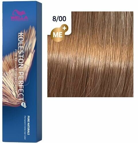 Wella Professionals Профессиональная краска для волос Koleston Perfect ME+ 8/00 Светлый блонд натуральный интенсивный, 60 мл