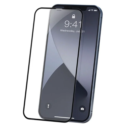 Ударопрочное стекло для Apple iPhone 12 и 12 Pro / Полноэкранное стекло на Эпл Айфон 12 и 12 Про / Закаленное стекло с олеофобным покрытием / 10D Premium Glass (Черное)