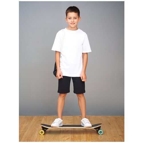 Спортивная форма Микита для мальчиков, футболка и шорты, размер 128, черный, белый