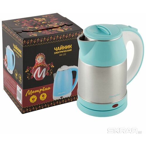 Чайник матрёна MA-121 электрический 18 л стальной голубой 129500₽