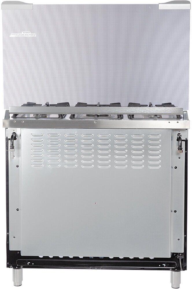 Газоэлектрическая плита HIBERG FEG 950-25 MB широкая, 111 л, газ-контроль, электроподжиг, электрогриль, черное стекло - фотография № 14