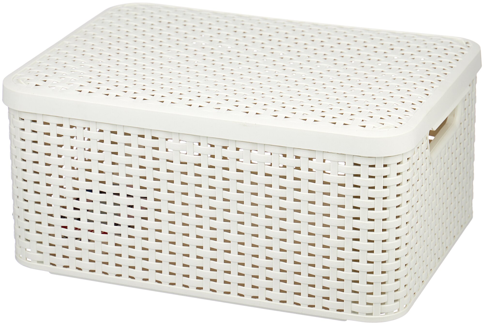 Корзина для белья CURVER с крышкой Rattan Style Box M