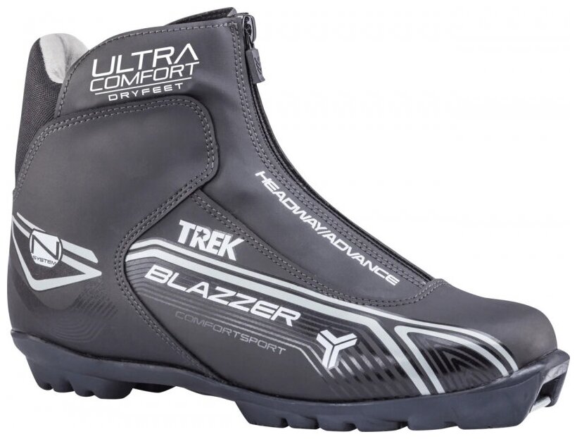 Ботинки лыжные TREK Blazzer Comfort NNN ИК цвет чёрный лого серый