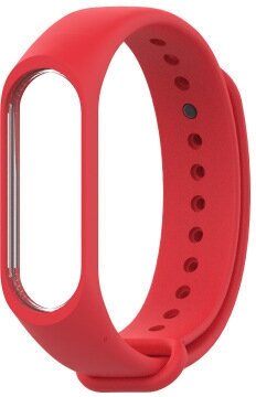 Cиликоновый одноцветный ремешок для фитнес браслета Xiaomi Mi Band 3 / 4 Красный