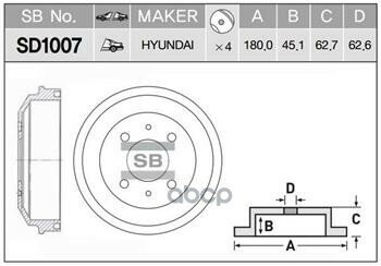 Барабан Тормозной Sangsin brake арт. SD1007