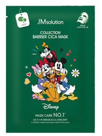 JMsolution Маска тканевая успокаивающая с центеллой / Disney Collection Barrier Cica Mask , 1 шт.*30 мл