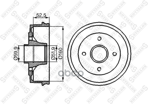 6025-3911-Sx_барабан Тормозной! Без Abs Renault Clio All 98> Stellox арт. 60253911SX