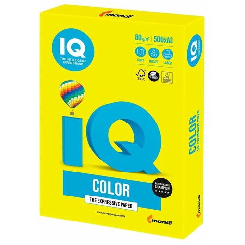 Бумага IQ Color A3 80 г/м², 500 л, желтый неон NEOGB