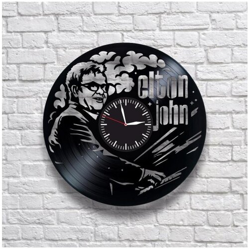 Настенные часы из виниловой пластинки Elton John/виниловые/из винила/часы пластинка/ретро часы