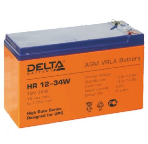 Батарея Delta HR 12-34W 12V 9Ah Battary replacement APC rbc17, rbc24, rbc110, rbc115, rbc116, rbc124, rbc133 )