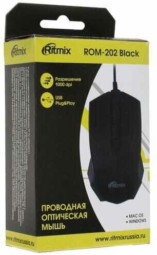 Мышь Ritmix ROM-202 Black USB