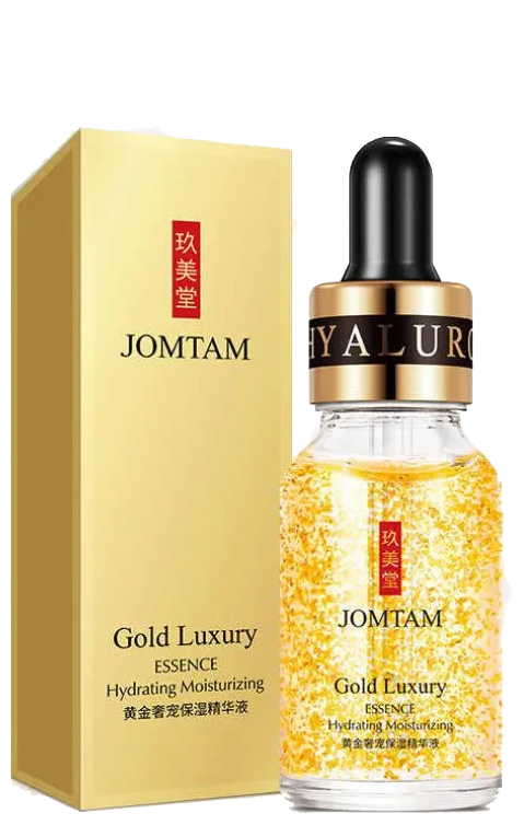 Премиум сыворотка уменьшающая поры с частичками золота JOMTAM Gold Luxury Essence, для всех типов кожи, 15мл