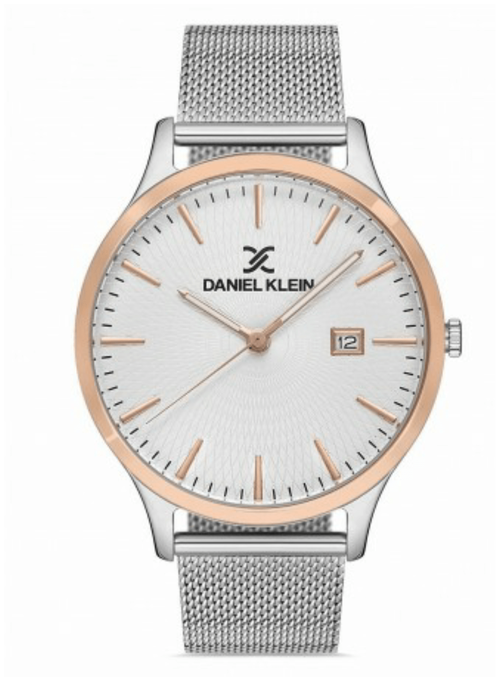 Наручные часы Daniel Klein слете, серебристые, с датой, мужские, повседневные, молодежные, спортивые, с японским механизмом, Турецкие, продаются с футляром Daniel Klein 12942-4, серебряный