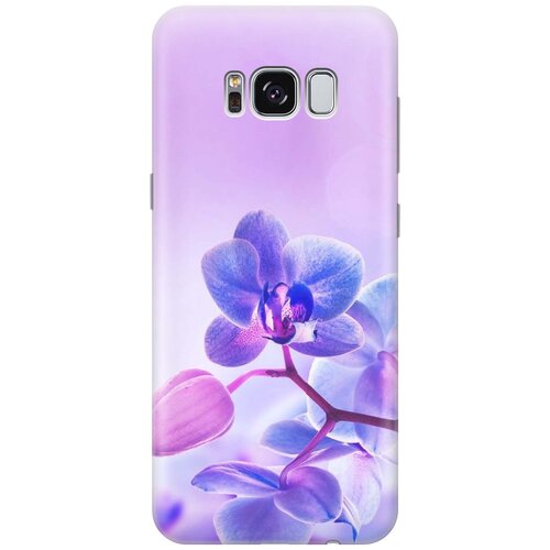 фото Gosso ультратонкий силиконовый чехол-накладка для samsung galaxy s8 с принтом "лиловые орхидеи"