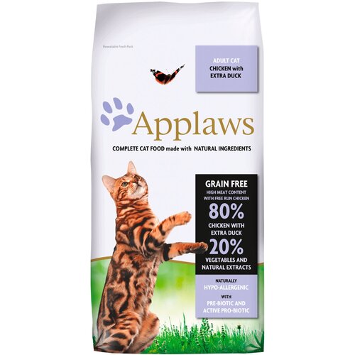 APPLAWS ADULT CAT CHICKEN  & DUCK GRAINFREE беззерновой для взрослых кошек с курицей и уткой (2 + 2 кг)