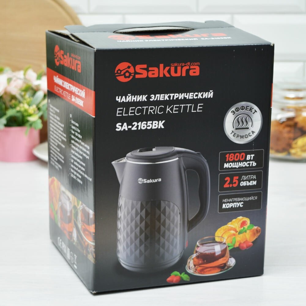 Чайник электрический Sakura SA-2165, 1800Вт, 2,5л (цвета в ассорт.) БИТ - фото №3