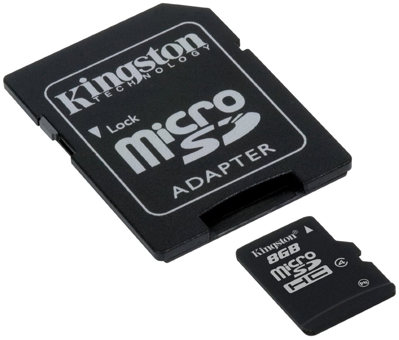 Карта памяти Micro SD Kingston 8GB Class4 (SDC4/8GB) + SD адаптер