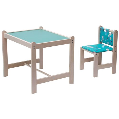 фото Комплект гном стол + стул малыш-2 62x52 см зеленый/утки зеленые