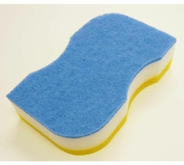 Губка для ванной Kokubo Aero sponge жесткая, голубой/белый/желтый - фотография № 4