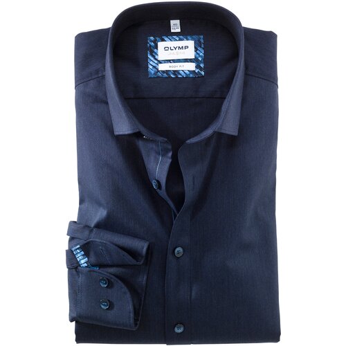фото Рубашка мужская olymp level five body fit темно-синяя арт. 20902418 размер 44