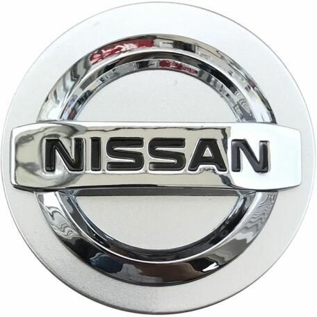 Заглушка диска/Колпачок ступицы литого диска Nissan Ниссан 60-56-14 мм цвет серебристый 4 штуки