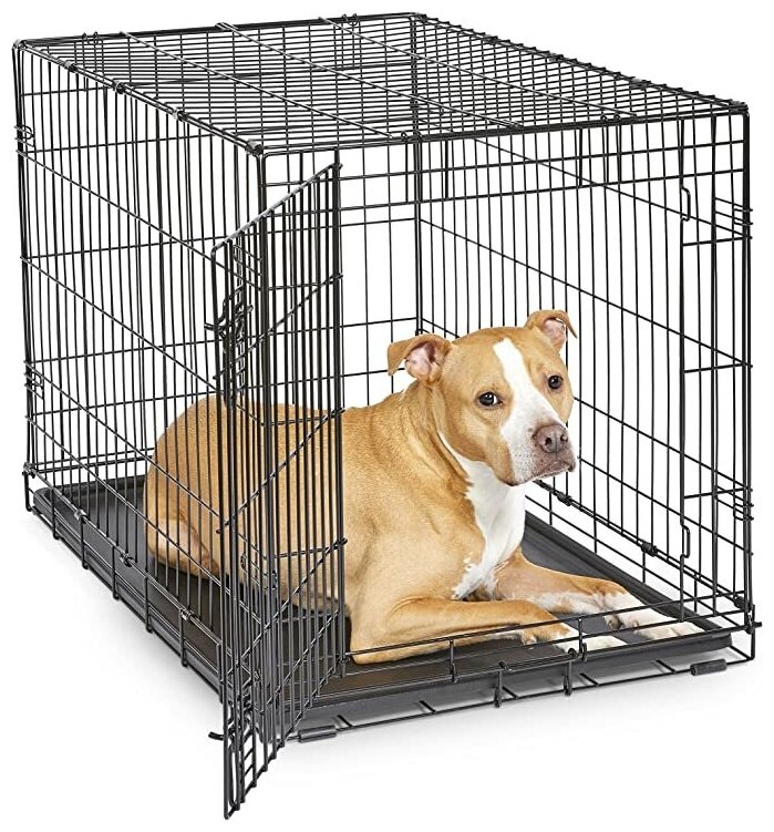 Клетка для собак ZooWell Усиленная переноска 2-дверная, размер L 91*57*63см прочная с поддоном - фотография № 3