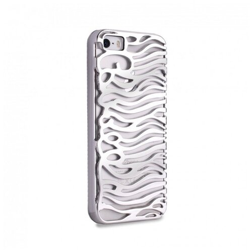 фото Чехол чехол just cavalli (для iphone 5 / 5s "perforated zebra" silver)